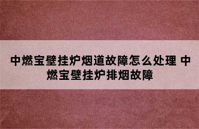 中燃宝壁挂炉烟道故障怎么处理 中燃宝壁挂炉排烟故障